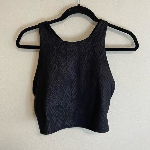 ATHLETA Women's Tank Top Conscious Embossed Crop Shelf Bra Black Size Large - Picture 2 of 6